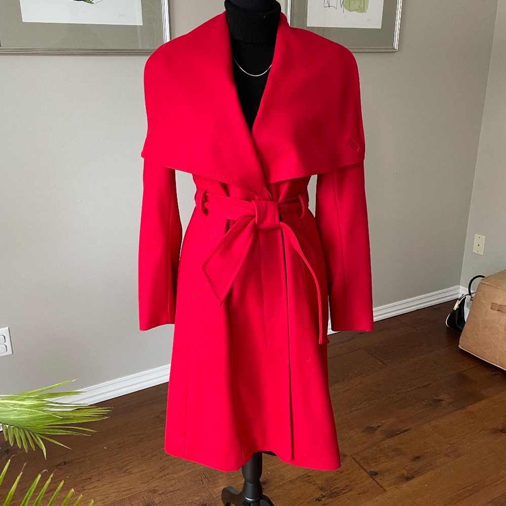 Ted Baker red dress winter coat, size 2